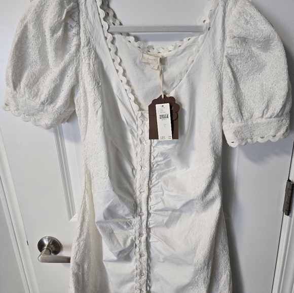 Anthropologies Forever That Girl Puff Sleeve Scoop Neck Mino Dress Small - Picture 3 of 6